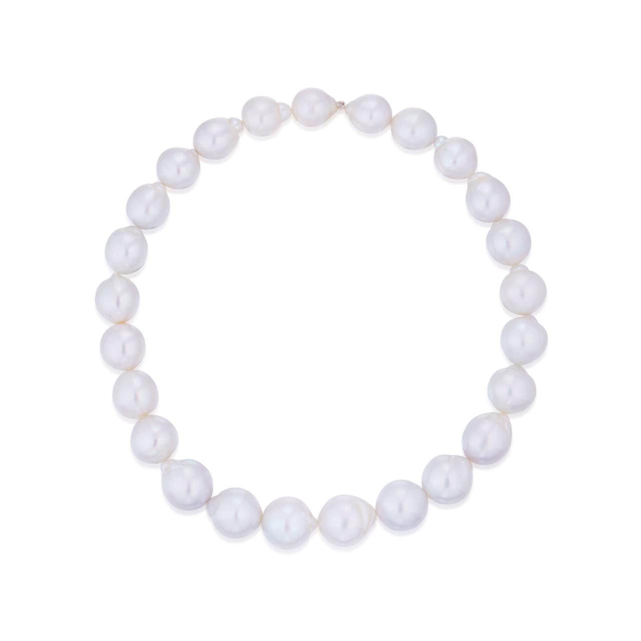Lustrous Baroque White South Sea Pearl Necklace - K.S. Sze & Sons