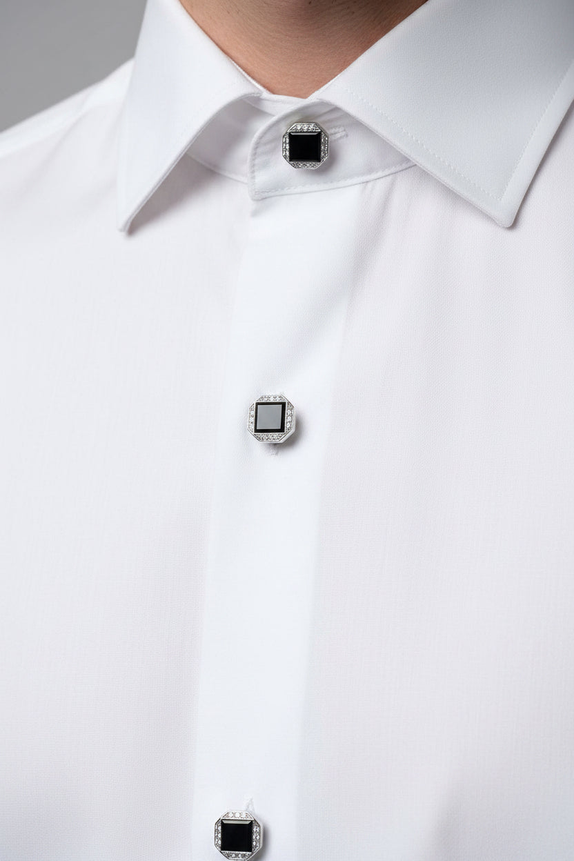 Onyx & Diamond Shirt Studs
