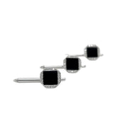 Onyx & Diamond Shirt Studs - K.S. Sze & Sons