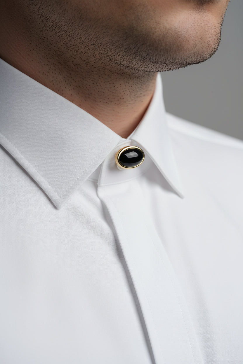 Onyx & Yellow Gold Shirt Studs