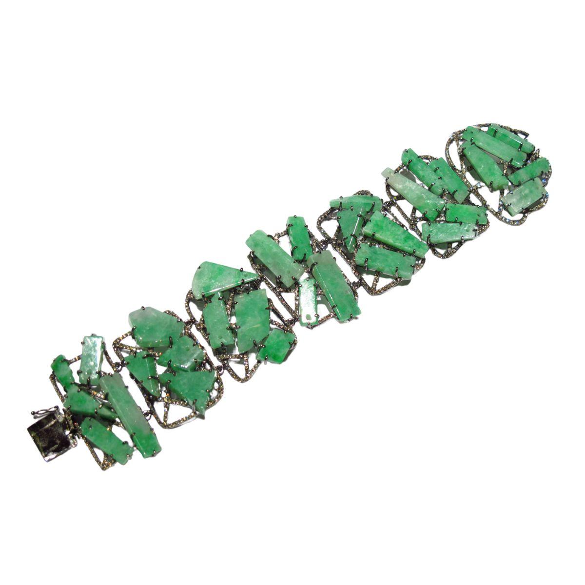 Jade & Brown Diamond Bracelet - K.S. Sze & Sons