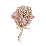 Pink Diamond Rose Brooch