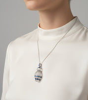 Quartz, Sapphire & Diamond Pendant
