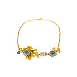 Floral Gemstones and Diamond Necklace