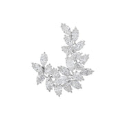 Frosted Laurel Marquise Diamond Brooch - K.S. Sze & Sons