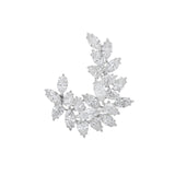 Frosted Laurel Marquise Diamond Brooch