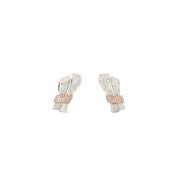 Pink & White Diamond Ribbon Earrings - K.S. Sze & Sons