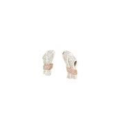 Pink & White Diamond Ribbon Earrings - K.S. Sze & Sons