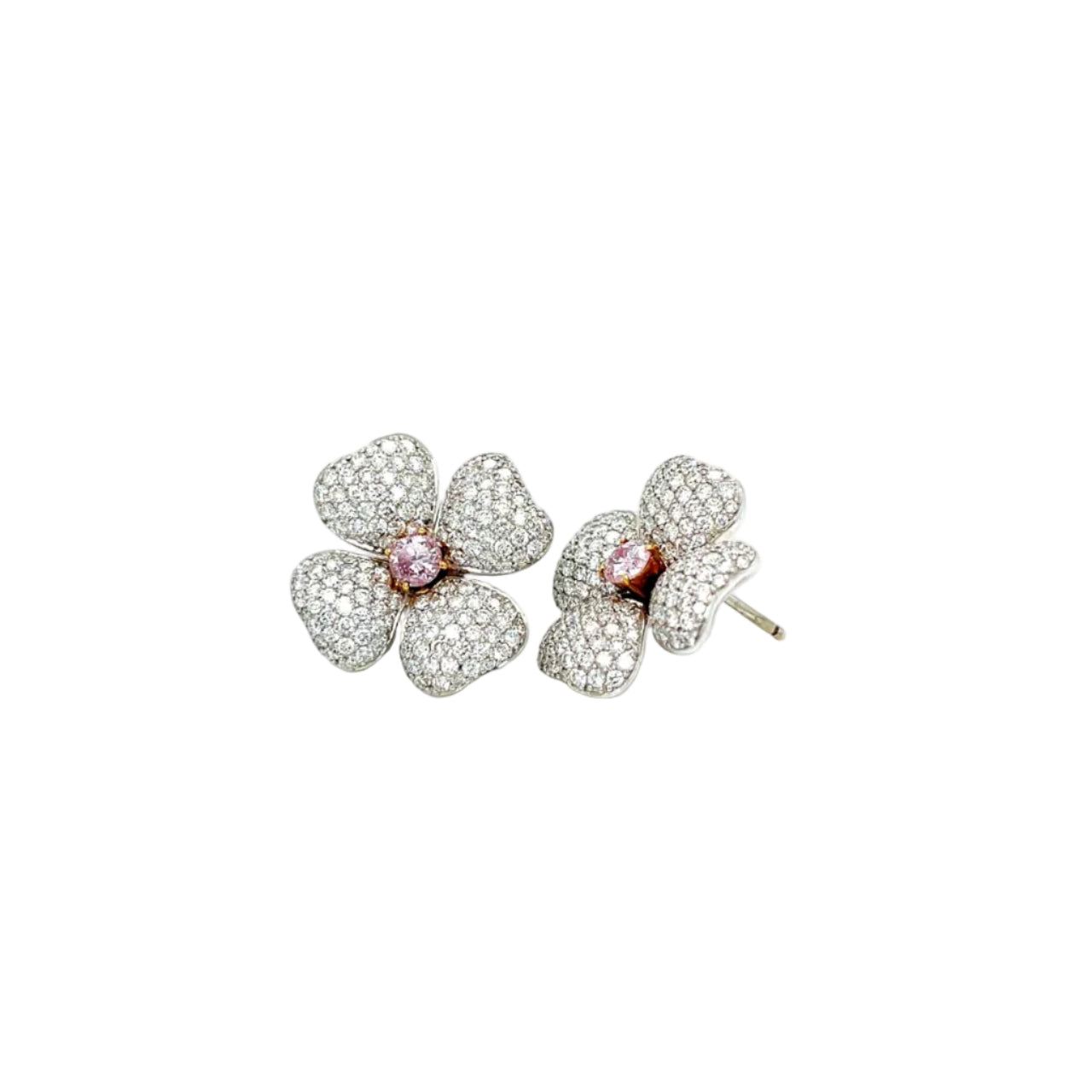 Pink & White Diamond Earrings (GIA Certificate) - K.S. Sze & Sons