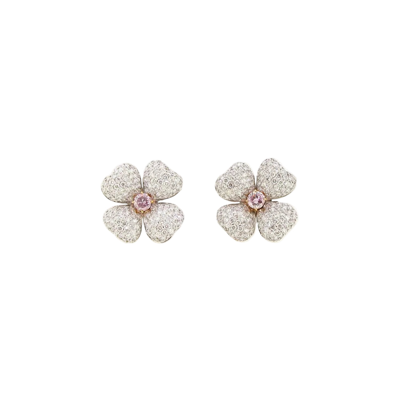 Pink & White Diamond Earrings (GIA Certificate) - K.S. Sze & Sons