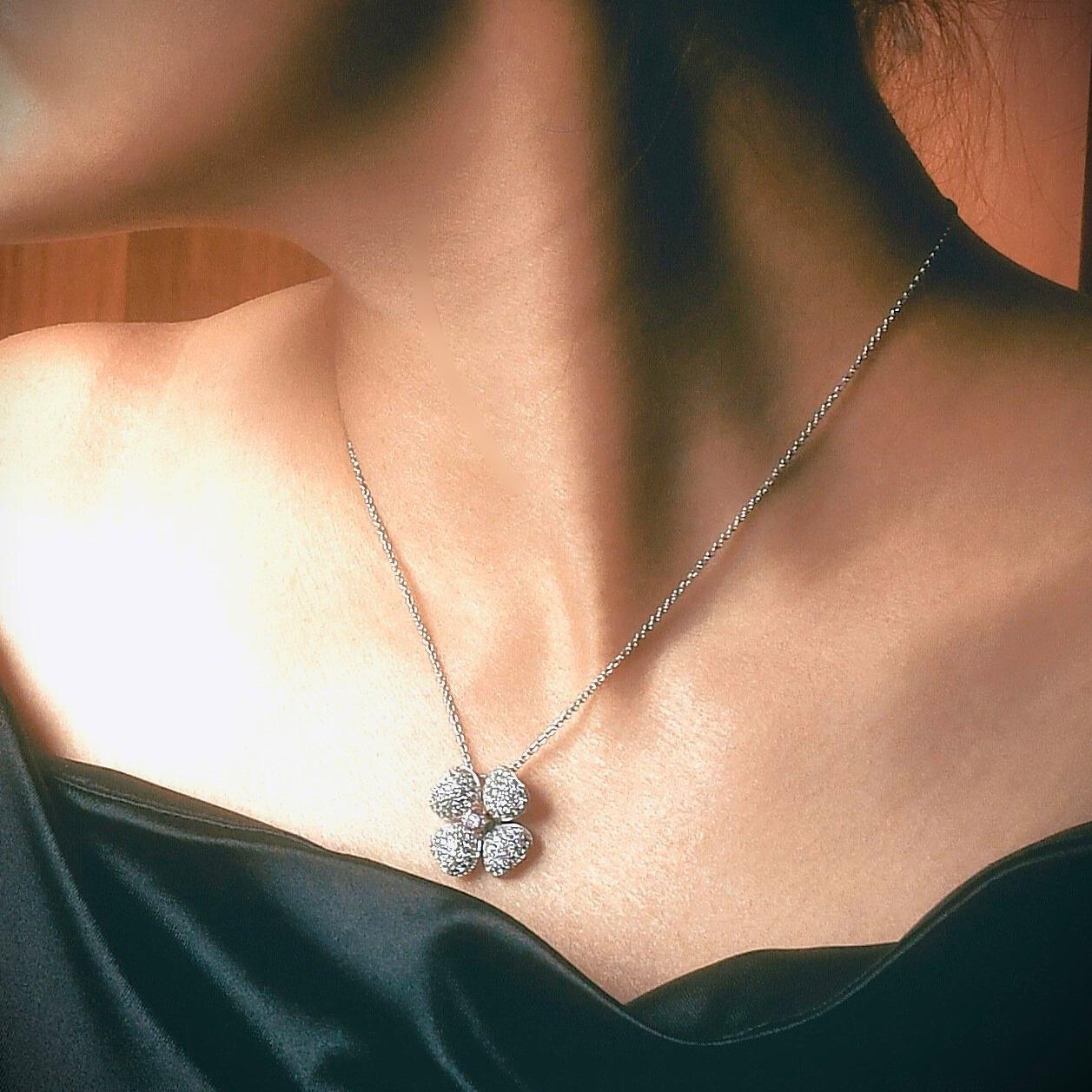 Pink & White Diamond Necklace (GIA Certificate) - K.S. Sze & Sons