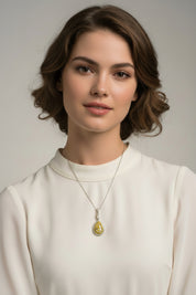 Pear-Shaped Fancy Yellow & White Diamond Pendant
