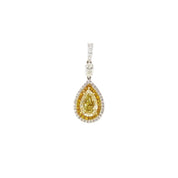 Pear-Shaped Fancy Yellow & White Diamond Pendant - K.S. Sze & Sons