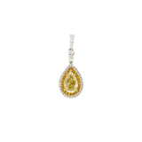 Pear-Shaped Fancy Yellow & White Diamond Pendant