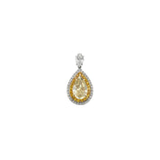 Pear-Shaped Fancy Yellow & White Diamond Pendant - K.S. Sze & Sons
