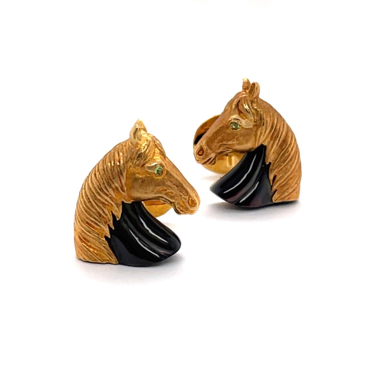 Mother of Pearl Horse Cufflinks - K.S. Sze & Sons