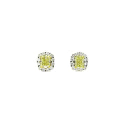 Rectangular Shaped Fancy Yellow Diamond Earrings (GIA Certificate) - K.S. Sze & Sons