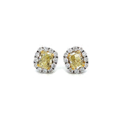 Rectangular Shaped Fancy Yellow Diamond Earrings (GIA Certificate) - K.S. Sze & Sons