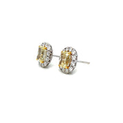 Rectangular Shaped Fancy Yellow Diamond Earrings (GIA Certificate) - K.S. Sze & Sons