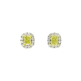 Rectangular Shaped Fancy Yellow Diamond Earrings (GIA Certificate)