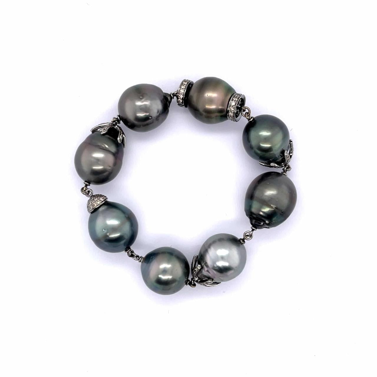 Tahitian South Sea Pearl & Diamond Bracelet - K.S. Sze & Sons