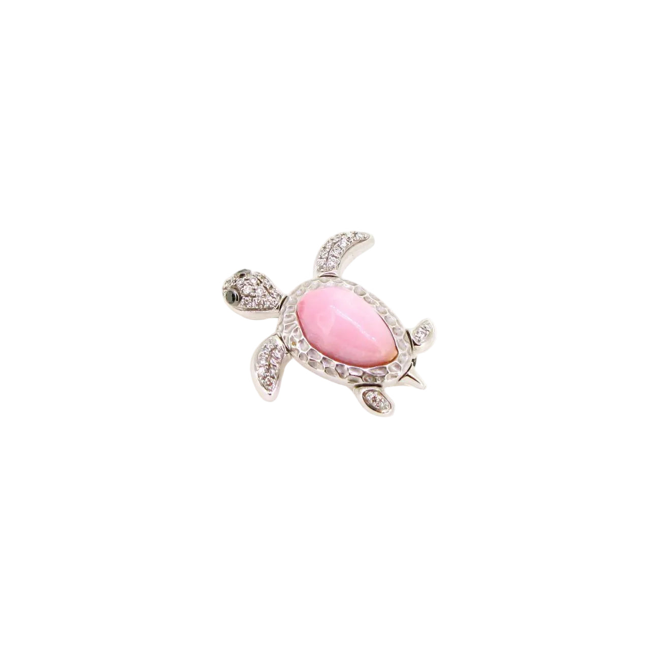 Conch Pearl & Diamond Turtle Brooch - K.S. Sze & Sons