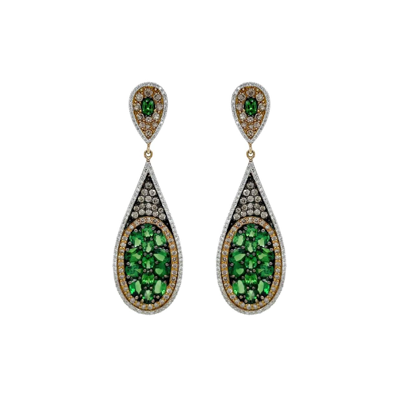 Garnet & Diamond Earrings - K.S. Sze & Sons