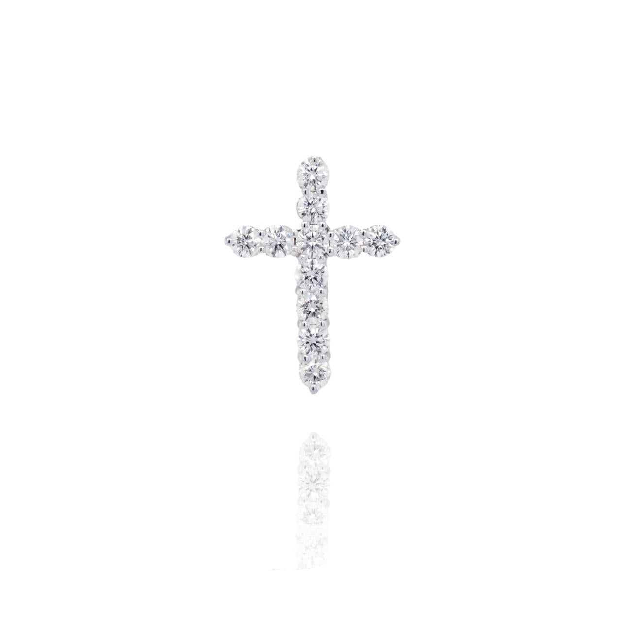 White Diamond Cross Pendant - K.S. Sze & Sons