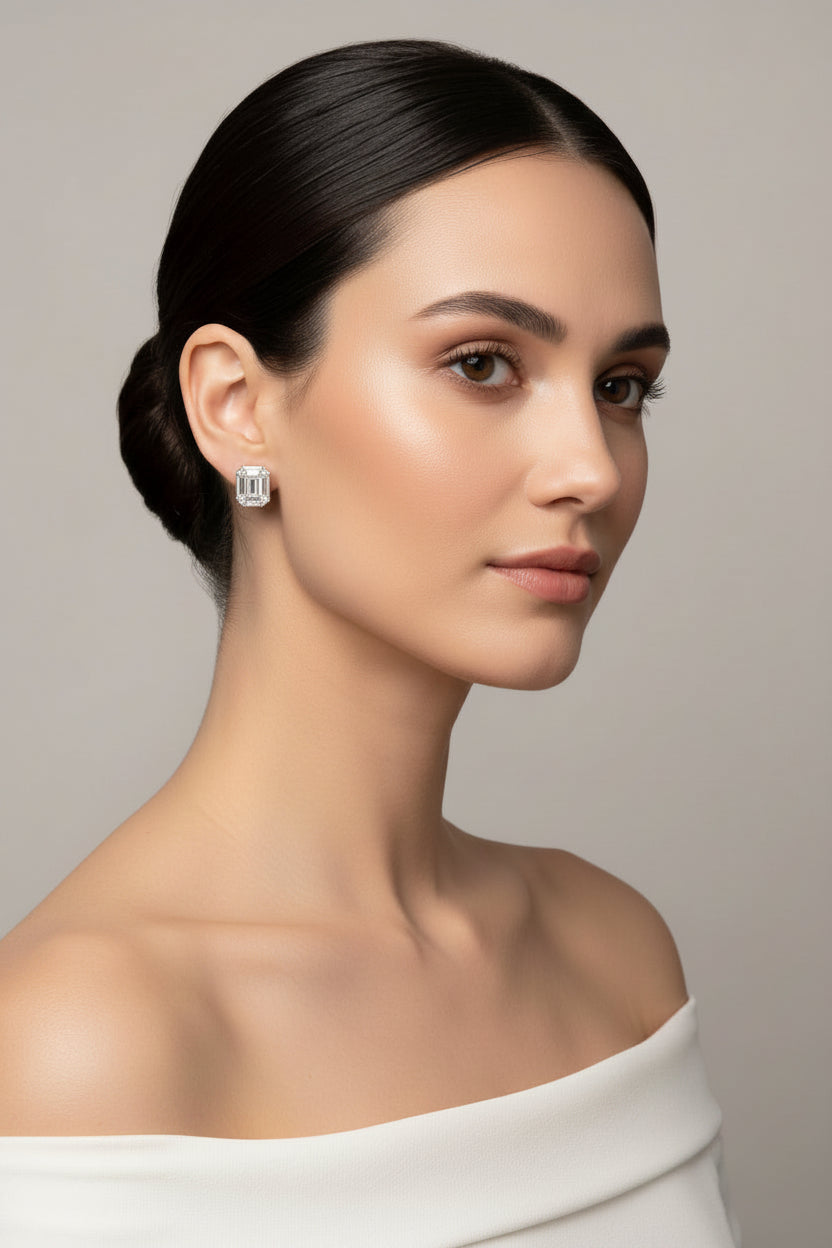 White Diamond Earrings