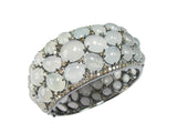 White Jade & Diamond Bangle