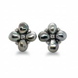 Keshi Pearl & White Diamond Earrings