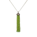 Diamond & Peridot Tassel Pendant