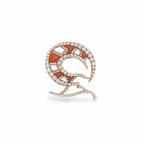 White Diamond, Coral & Mother of Pearl Brooch
