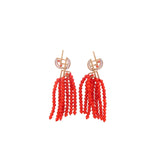 Coral & Mother of Pearl Drop Earrings