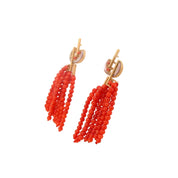 Coral & Mother of Pearl Drop Earrings - K.S. Sze & Sons