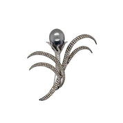 Tahitian South Sea Pearl & Diamond Brooch - K.S. Sze & Sons