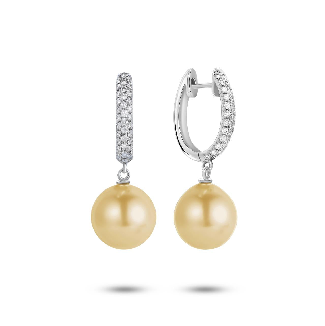 South Sea Pearl & Diamond Earrings - K.S. Sze & Sons