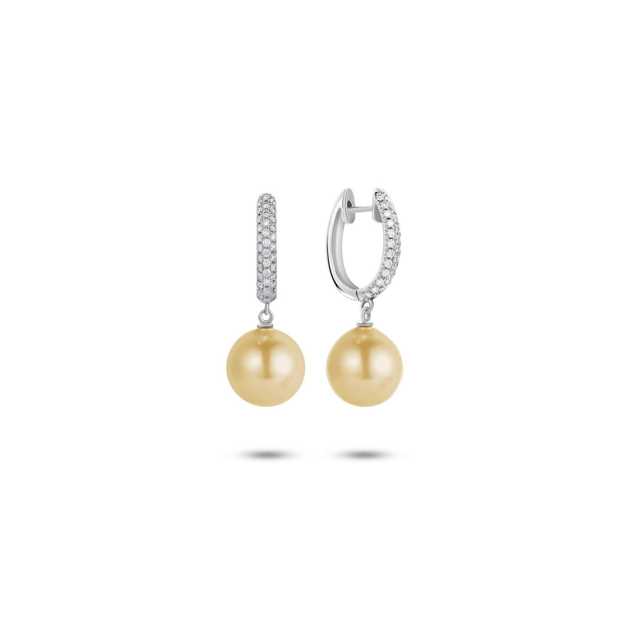 South Sea Pearl & Diamond Earrings - K.S. Sze & Sons