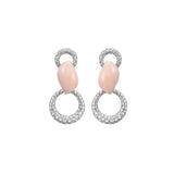 Coral & White Diamond Earrings