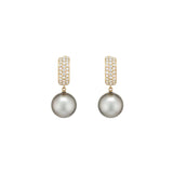Tahitian South Sea Pearl & Diamond Earrings