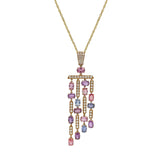 Color Sapphires & Diamond Pendant