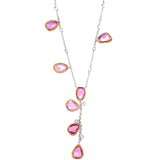 Pink Sapphire & White Diamond Necklace