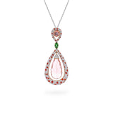 Morganite, Tourmaline, Sapphire & Diamond Pendant