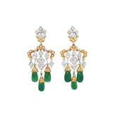 Emerald Drops & Diamond Earrings