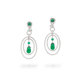 Emerald & Diamond Dangling Earrings