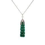 Emerald & White Diamond Tassel Pendant