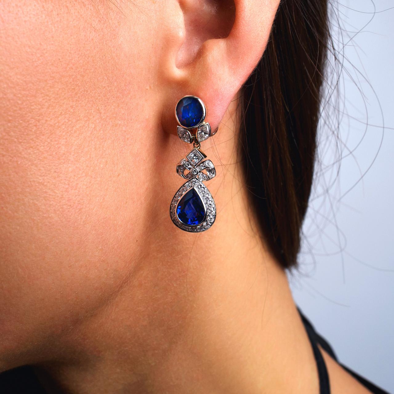 Tranformational Sapphire & Diamond Earrings - K.S. Sze & Sons
