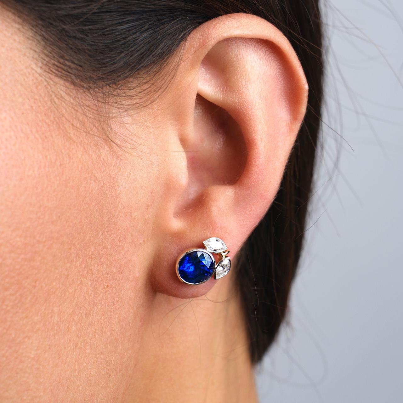 Tranformational Sapphire & Diamond Earrings - K.S. Sze & Sons