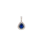 Pear-Shaped Royal Blue Sapphire & Diamond Pendant (GRS Certificate) - K.S. Sze & Sons