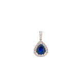 Pear-Shaped Royal Blue Sapphire & Diamond Pendant (GRS Certificate)